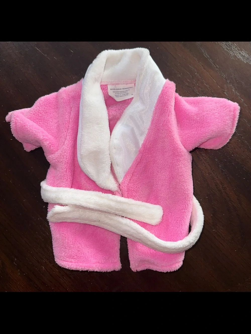 Build a Bear Pink Fuzzy Robe Pink and White Robe Build a Bear Workshop